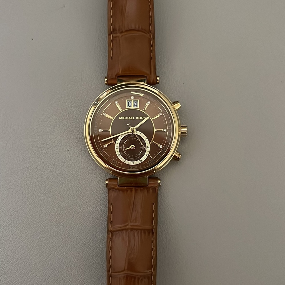 michael kors leather watch